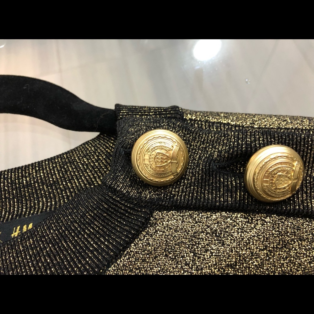 Balmain x HM gold foil sweater